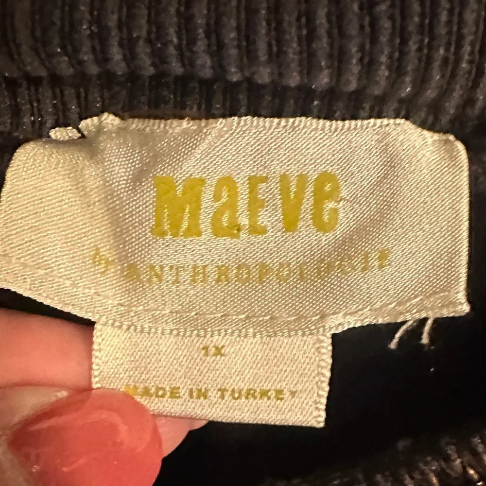 Maeve for Anthro Sleeveless Black Ribbed‎ Knit Bubble DressSize 1X - Picture 2 of 7